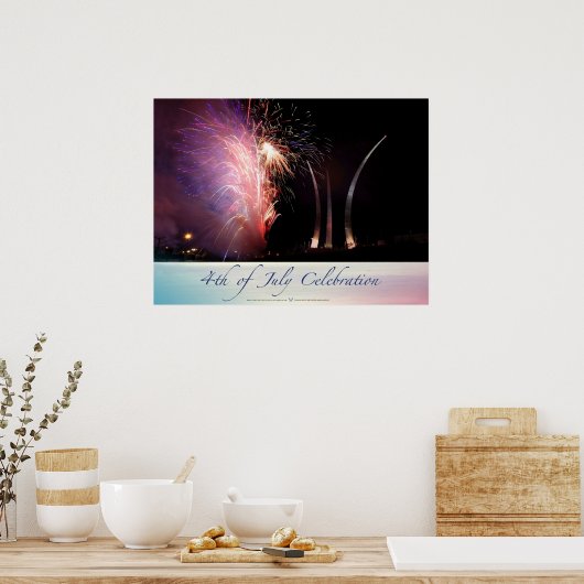 Vuurwerk dat de spieren bedekt poster (Keuken)