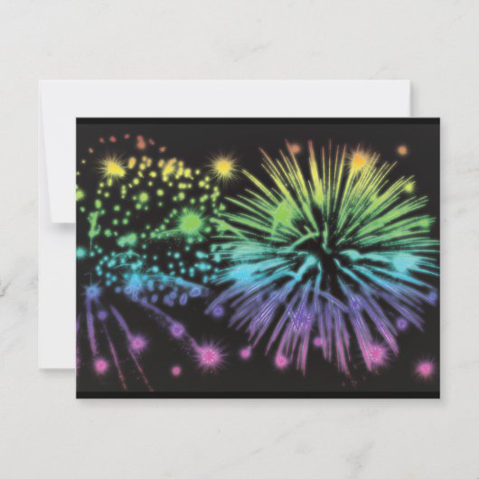 Vuurwerk dat feestelijk gepersonaliseerd explodeer kaart (Voorkant)