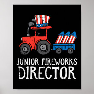 Vuurwerk Directeur Tractor 4th of July Boys Kinder Poster