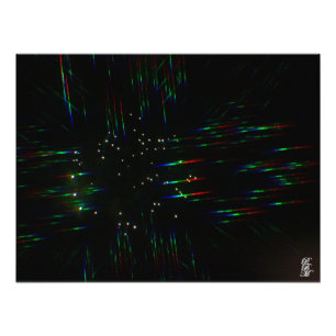 Vuurwerk door 3D bril 3 Foto Afdruk