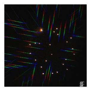 Vuurwerk door 3D-bril 4 Foto Afdruk