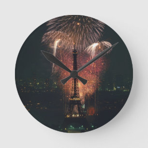Vuurwerk, Eiffeltoren, Parijs, Frankrijk Ronde Klok