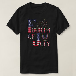 Vuurwerk en Amerikaanse Zeearend Onafhankelijkheid T-shirt