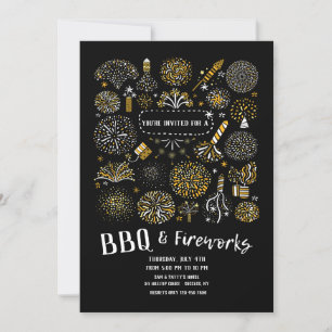 Vuurwerk en uitnodiging van BBQ