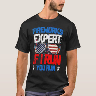 Vuurwerk Expert Als Ik Ren Ren Jij Amerikaanse Vla T-shirt