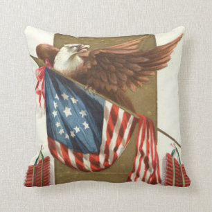 Vuurwerk Firecracker US Vlag Kale Adelaar Kussen