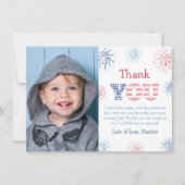 Vuurwerk Foto voor Kinderen 4 juli Rood Wit En Bla Bedankkaart (Voorkant)