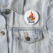 Vuurwerk Funny Fire Flame Pun Ronde Button 5,7 Cm (In situ)