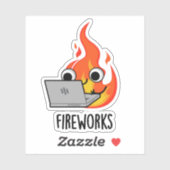 Vuurwerk Funny Fire Flame Pun Sticker (Vel)