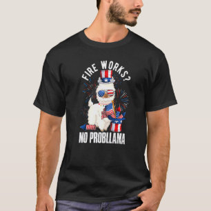 Vuurwerk Geen Probllama Llama Vlag Usa Zonnebril 4 T-shirt