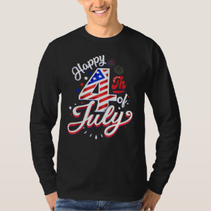 Vuurwerk Gelukkig 4 juli VS Vlag Amerikaanse 4 jul T-shirt