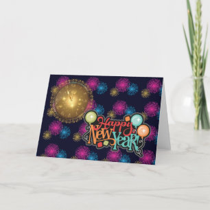Vuurwerk - "Gelukkig Nieuwjaar " Feestdagen Kaart