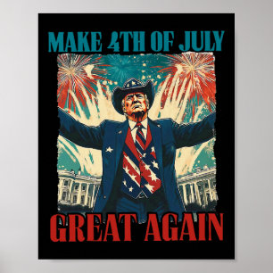 Vuurwerk Grappig Trump Amerikaans Maak 4 juli Gr Poster