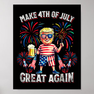 Vuurwerk Grappig Trump Patriottisch Amerikaans Gel Poster