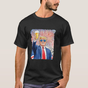 Vuurwerk Grappig Trump Patriottische Amerikaan Hap T-shirt