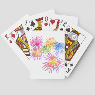 Vuurwerk Groot Feest Viering Vuurpijlen  Pokerkaarten
