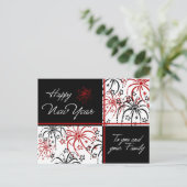 Vuurwerk Happy New Year Briefkaarten (Staand voorkant)