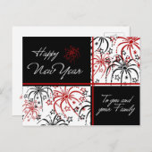 Vuurwerk Happy New Year Briefkaarten (Voorkant / Achterkant)