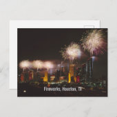 Vuurwerk, Houston, Texas Briefkaart (Voorkant / Achterkant)