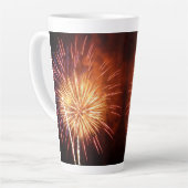 Vuurwerk I rood, wit en blauw Latte Mok (Linkerhoek)