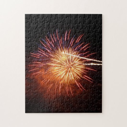 Vuurwerk I rood, wit en blauw Legpuzzel (Verticaal)