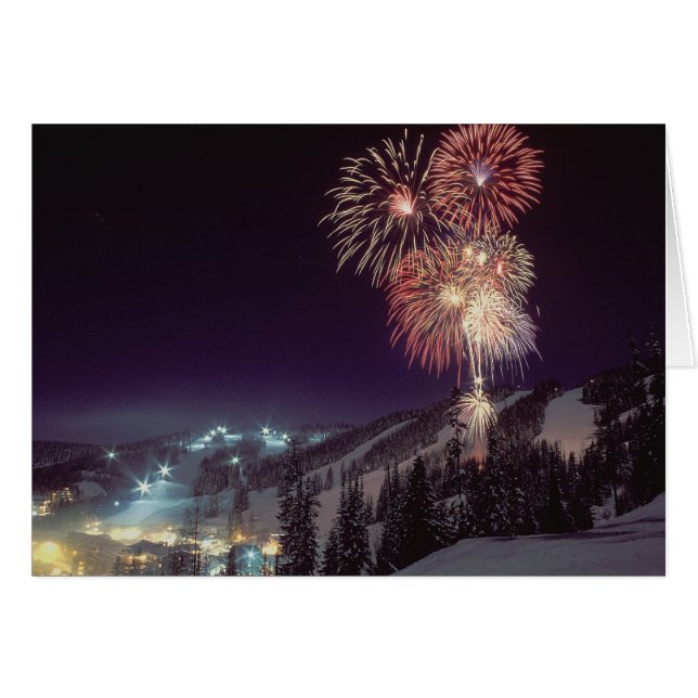 Vuurwerk in Big Mountain Resort in Whitefish, (Voorkant Horizontaal)