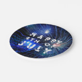 Vuurwerk in Blue Hue Party van 4 juli Papieren Bordje (Gekanteld)