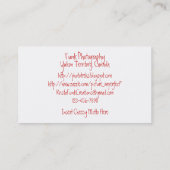 Vuurwerk in de Herfst Visitekaartje (Achterkant)