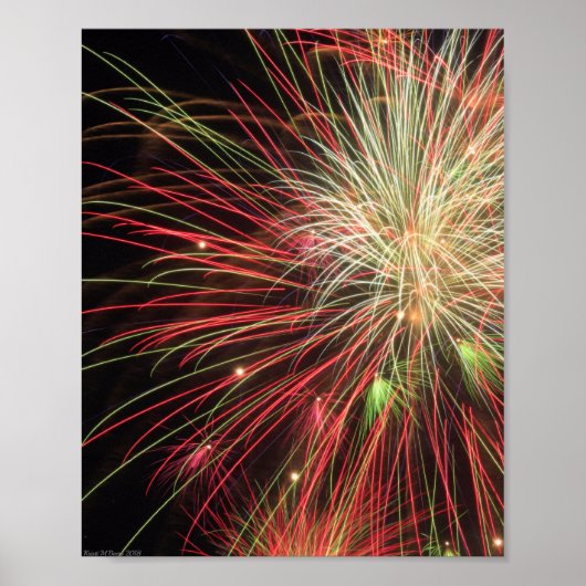 Vuurwerk in de Night Sky Poster (Voorkant)