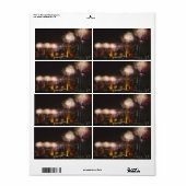 Vuurwerk in Houston Texas Etiket (Full Sheet)