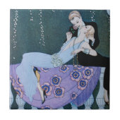 Vuurwerk in Parijs Art Deco Tile Tegeltje (Voorkant)