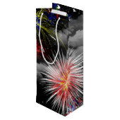 vuurwerk in wolken wijn cadeautas (Achterkant Gekanteld)