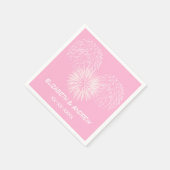 Vuurwerk, Katoen Snoep Roze BG, Naam Monogram Servetten (Hoek)