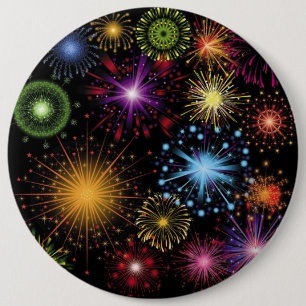 Vuurwerk Kleurrijke dynamische sprankelende Decor Ronde Button 6,0 Cm