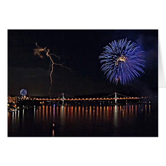 Vuurwerk met bliksem (Voorkant Horizontaal)