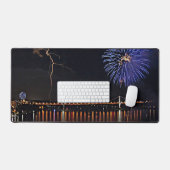 Vuurwerk met bliksem bureaumat (Keyboard & Muis)