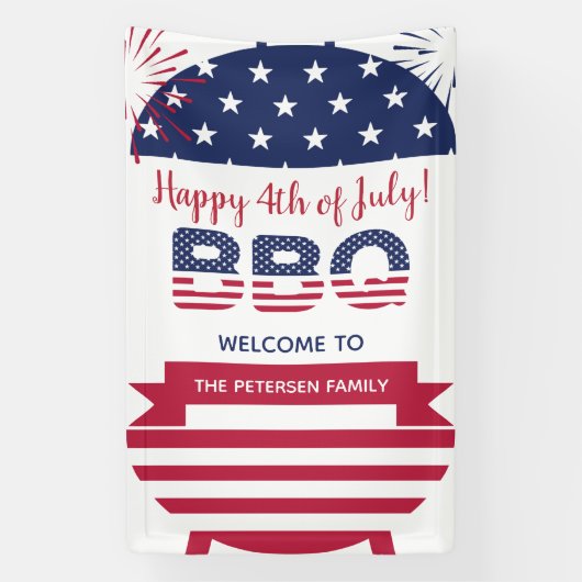 Vuurwerk met vuurwerk van 4 juli: sterren en strep spandoek (Verticaal)