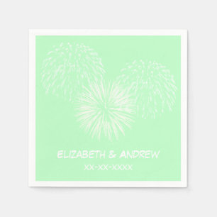Vuurwerk, Mint-achtergrond, naam Monogram Servetten