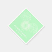 Vuurwerk, Mint-achtergrond, naam Monogram Servetten (Hoek)