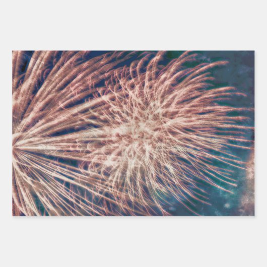 Vuurwerk Onafhankelijkheidsdag Blauwgroen op 4 jul Inpakpapier Vel (Voorkant 2)