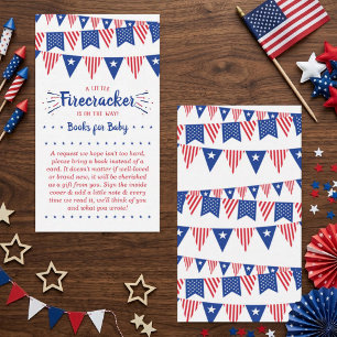 Vuurwerk Onderweg! 4 juli baby shower Informatiekaartje