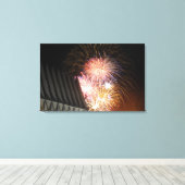 Vuurwerk ontploft canvas afdruk (Insitu (Houten vloer))