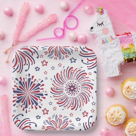 Vuurwerk op 4 juli Bord papier (Feest)