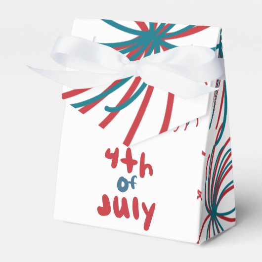 Vuurwerk op 4 juli Stars BBQ Birthday Bedankdoosjes (Voorkant Zijde)