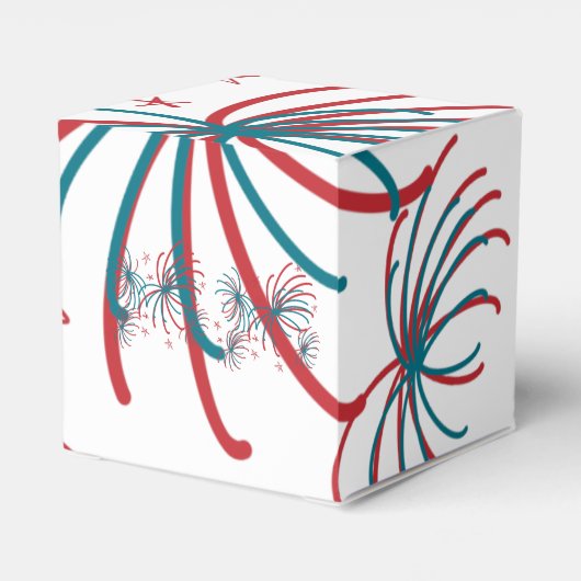 Vuurwerk op 4 juli Stars BBQ Birthday Bedankdoosjes (Achterkant)