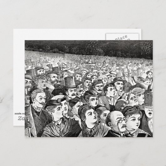 Vuurwerk op de avond van Vier juli Briefkaart (Voorkant / Achterkant)