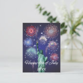 Vuurwerk op Onafhankelijkheidsdag Feestdagenkaart (Staand voorkant)