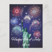 Vuurwerk op Onafhankelijkheidsdag Feestdagenkaart (Voorkant)