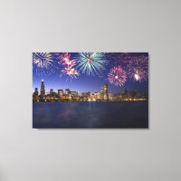 Vuurwerk over Chicago skyline 2