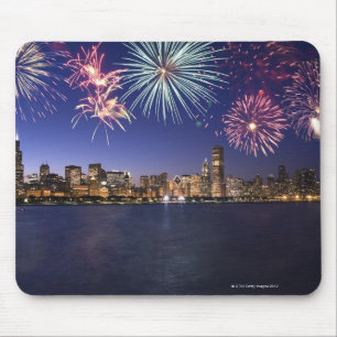 Vuurwerk over Chicago skyline 2 Muismat